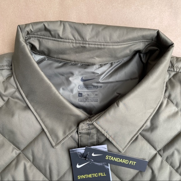 NIKE REPEL MENS SYNTHETIC FILL GOLF SHIRT JACKET SIZE XL QUILTED INSULATED GREEN - Picture 3 of 9